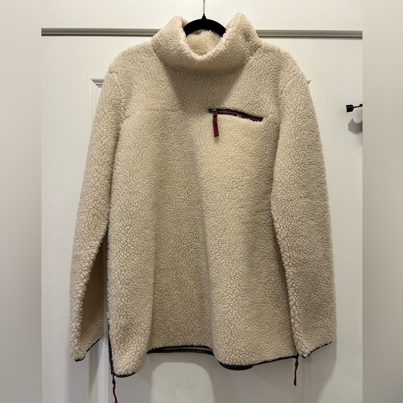 L.L. Bean Sweaters - LL Bean Signature Sherpa Pullover Fleece Cream Cozy Mock Neck Outdoor Sweater